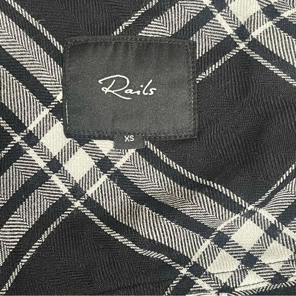 Rails Dylan Plaid Button Down Shirt  Onyx Ivory Women Size XS - Picture 3 of 11